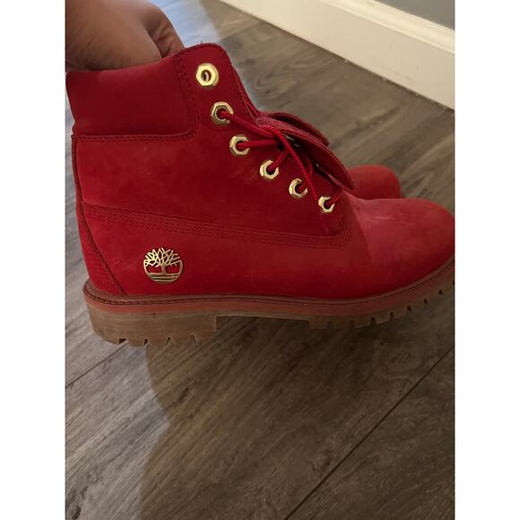 Timberlands red mens size 6 - Picture 3 of 6